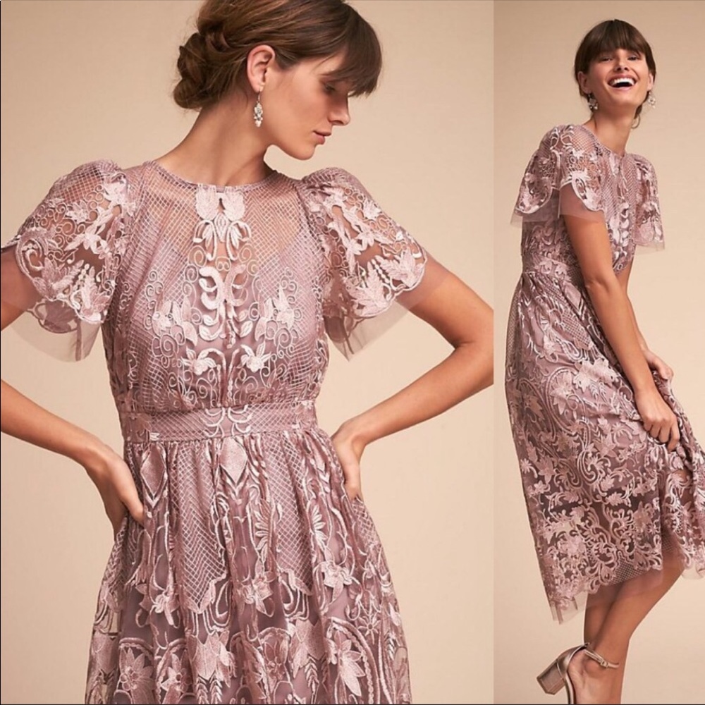 🆕NWT BHLDN Vivica Lilac Lace Midi Dress